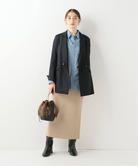 ハーフミラノラメニットタイトスカート Noble ノーブル 公式のファッション通販 Baycrew S Store