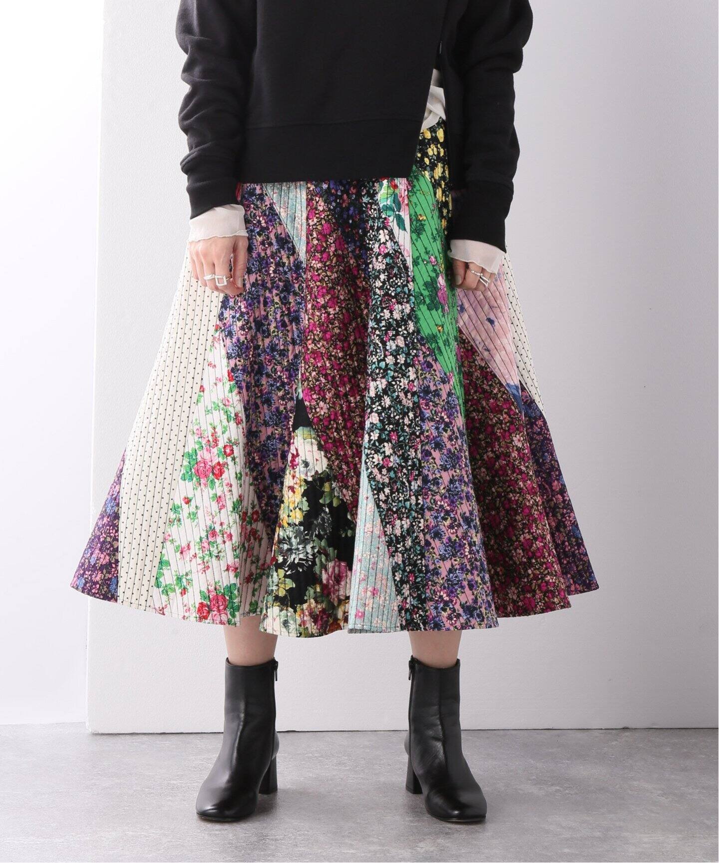 新品 leur logette/ルールロジェット ストライプジャカードスカート