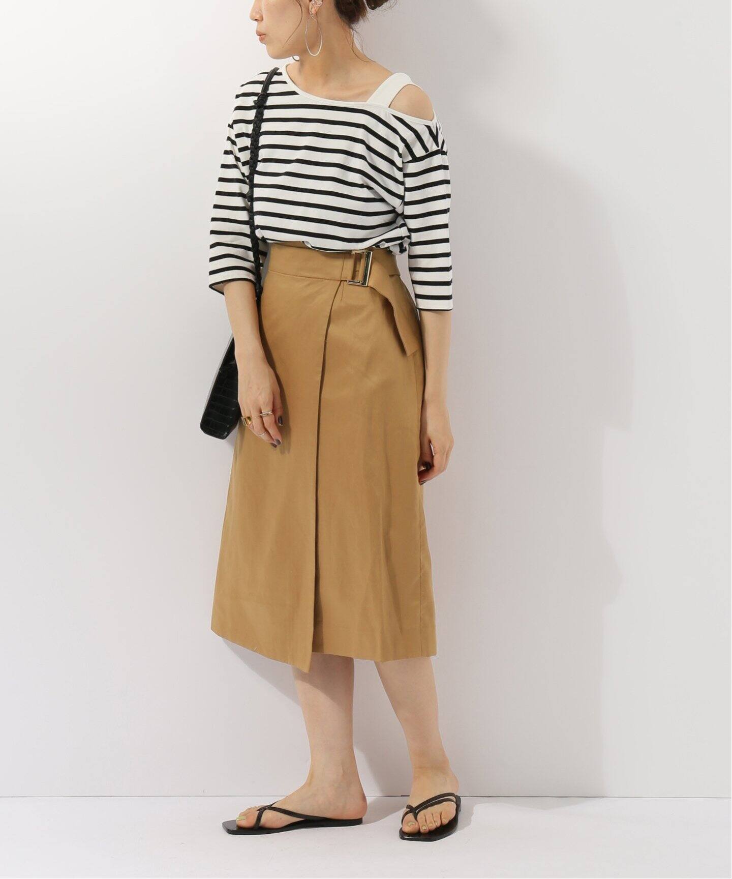 ラップアシンメトリースカート（ひざ丈スカート）｜B.C STOCK（ベー  