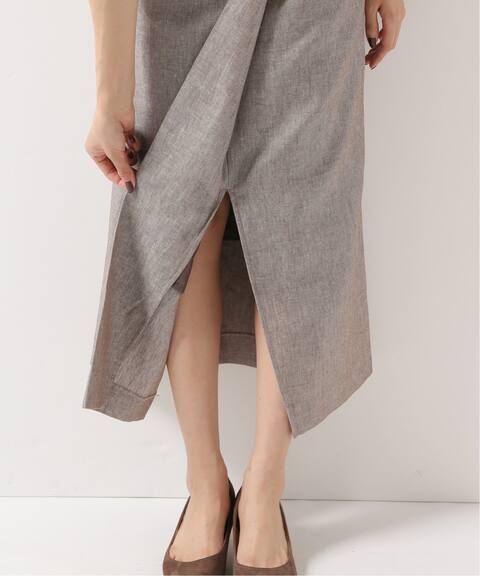 麻混 細ベルト付きタイトスカート B C Stock ベーセーストック 公式のファッション通販 Baycrew S Store