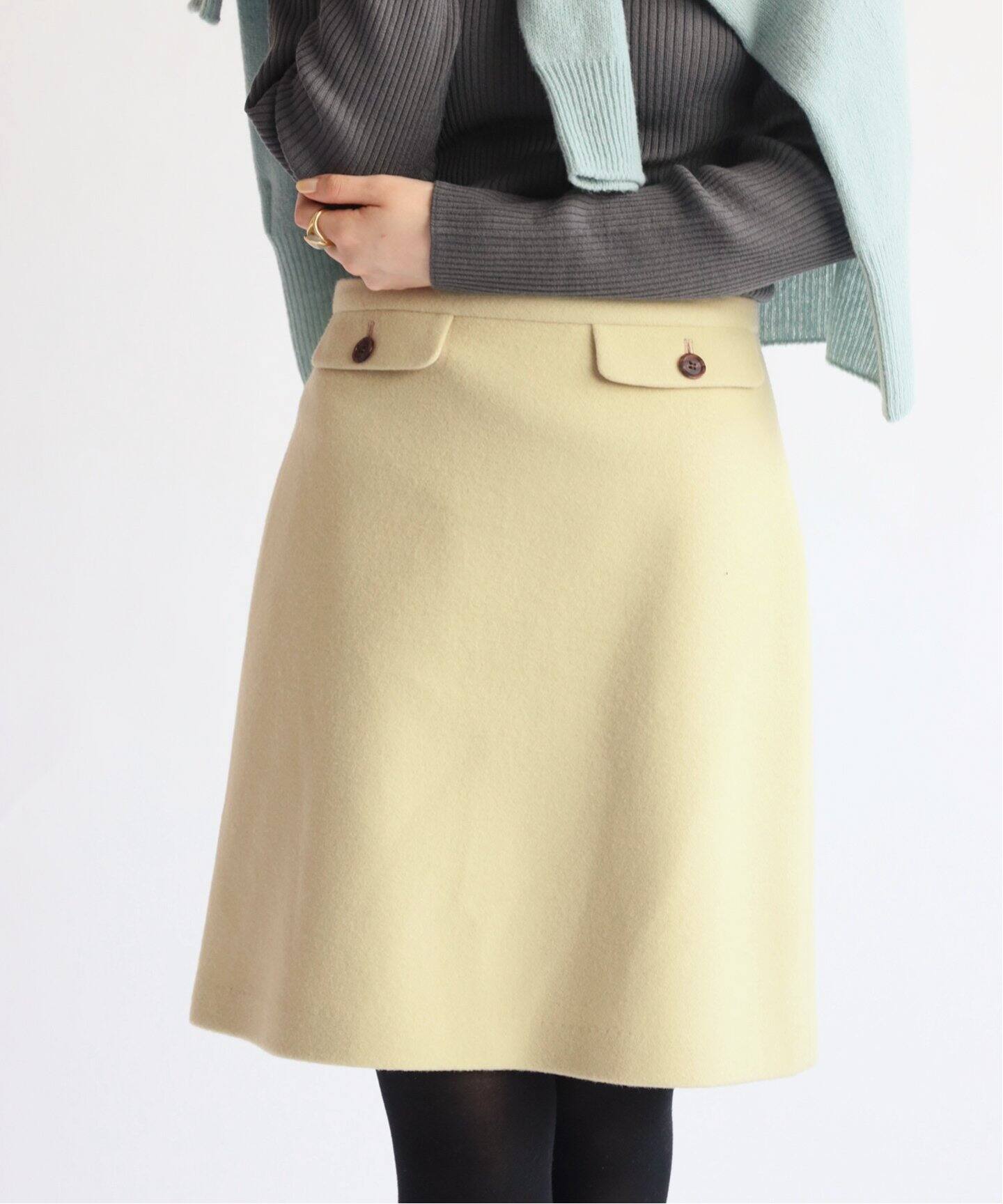 フラップポケット台形スカート◇（ひざ丈スカート）｜IENA（イエナ）の  