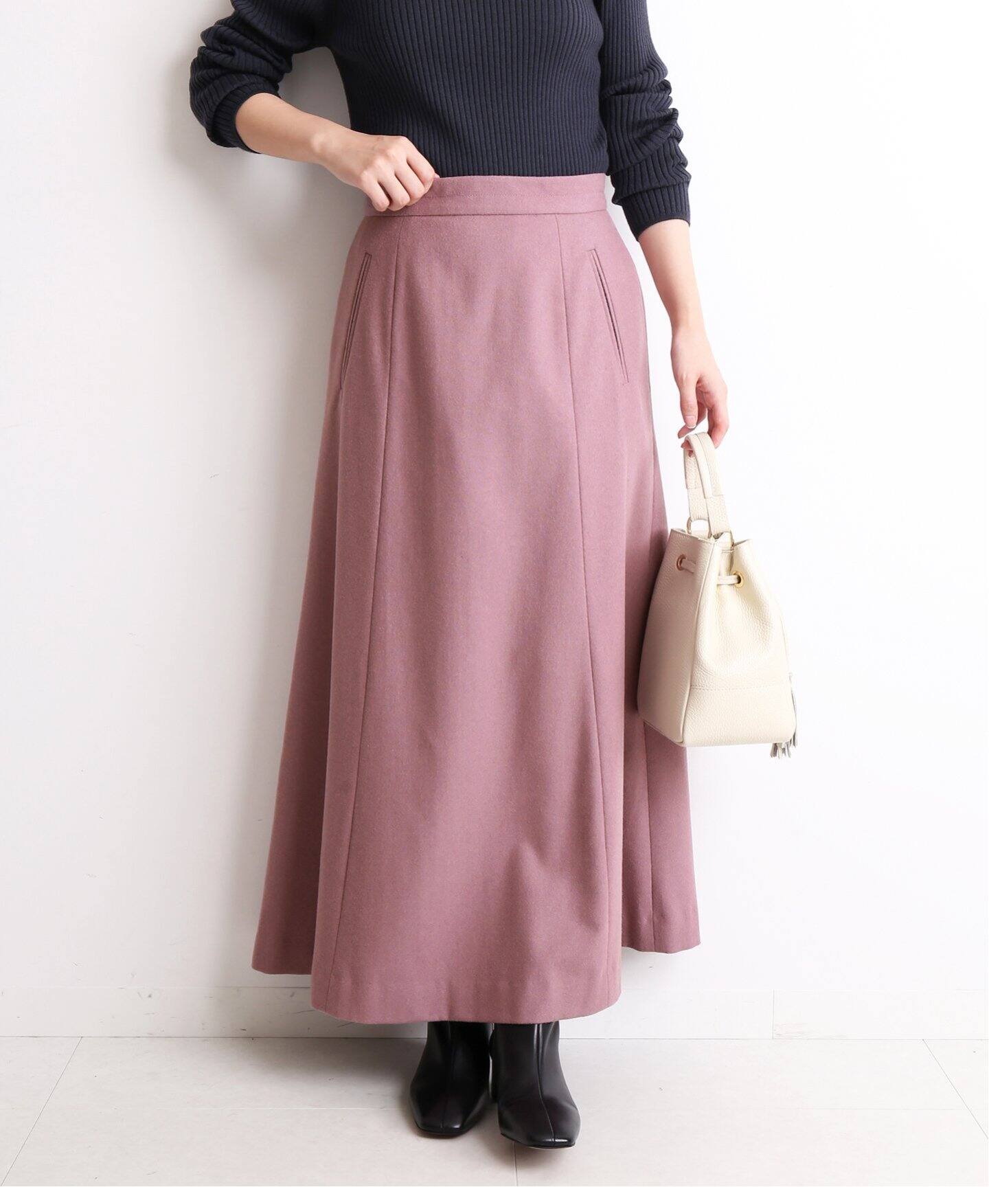 ウォッシャブルウールフレアスカート◇（ロング・マキシ丈スカート  