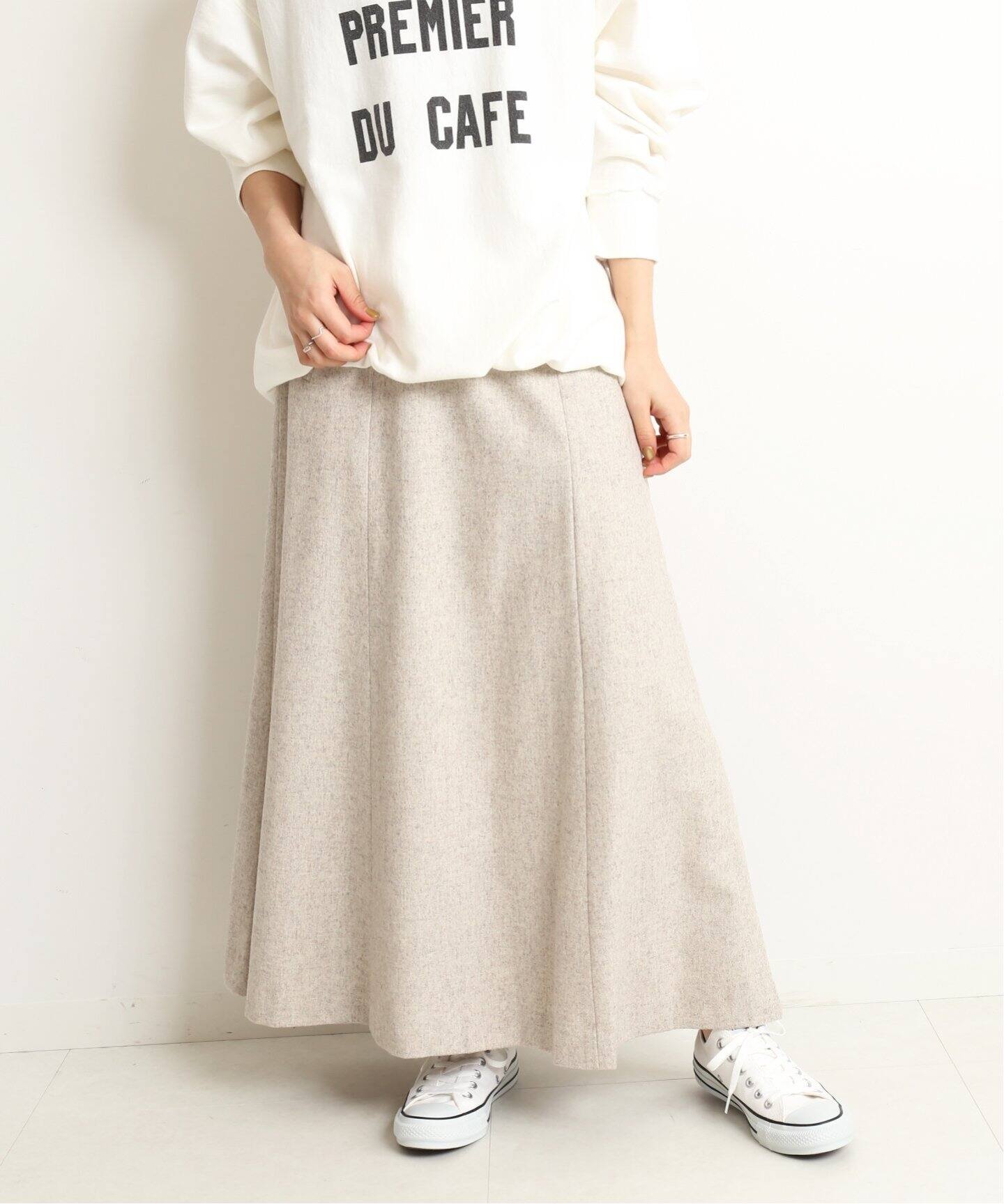 ウォッシャブルウールフレアスカート◇（ロング・マキシ丈スカート  