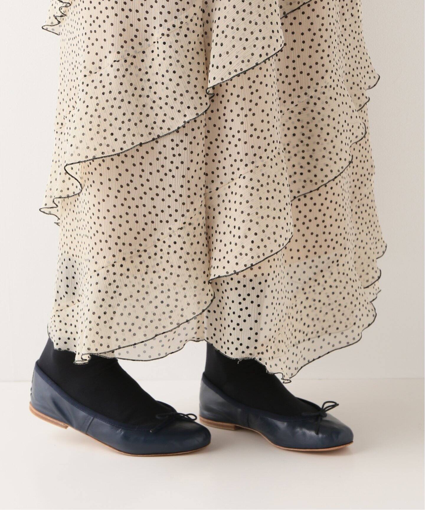 IENA LA BOUCLE クレープドットエスカルゴスカート IENA LA BOUCLE クレープドットエスカルゴスカート