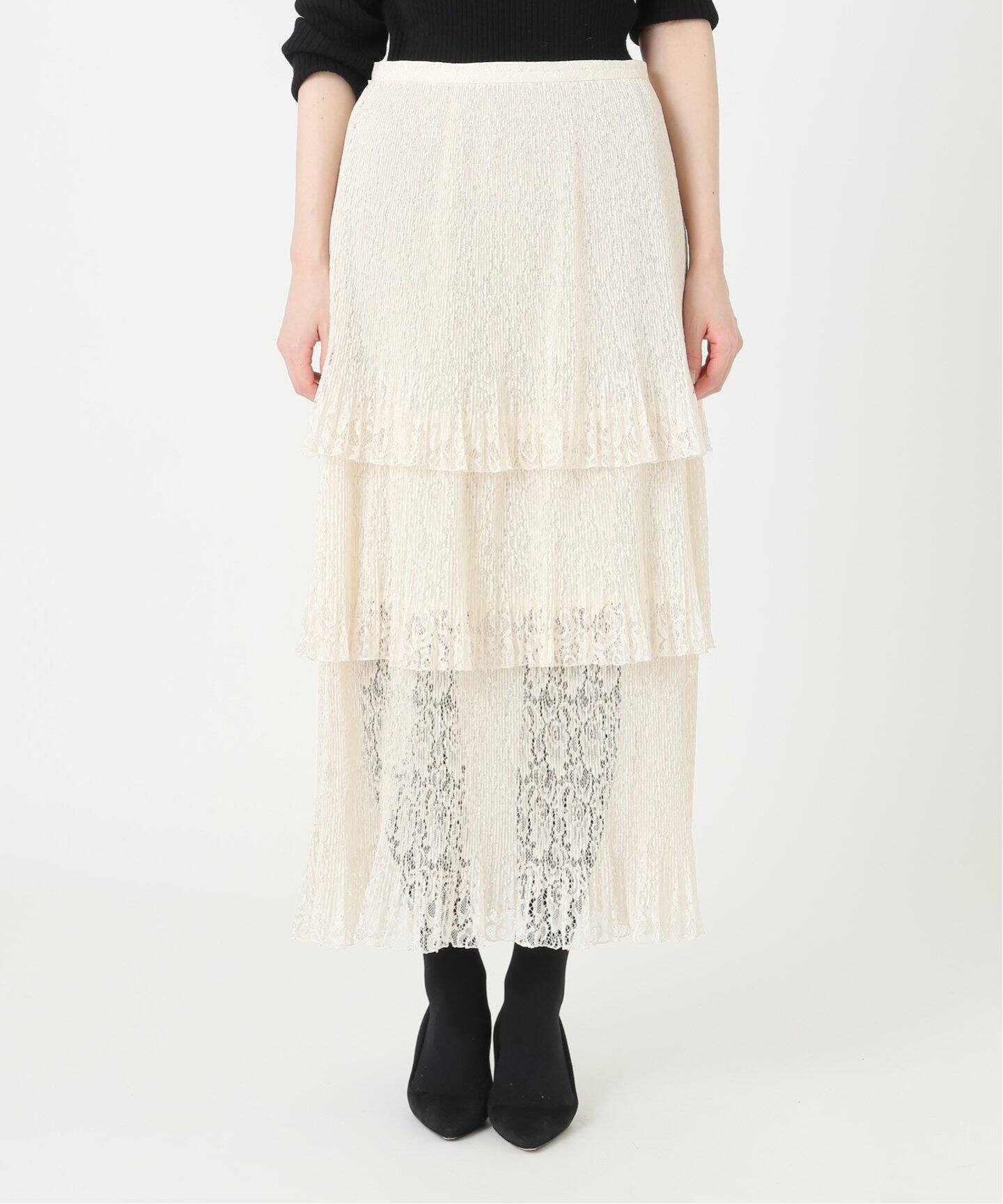 IENA LA BOUCLE レースプリーツティアードスカート◇|IENA(イエナ ...