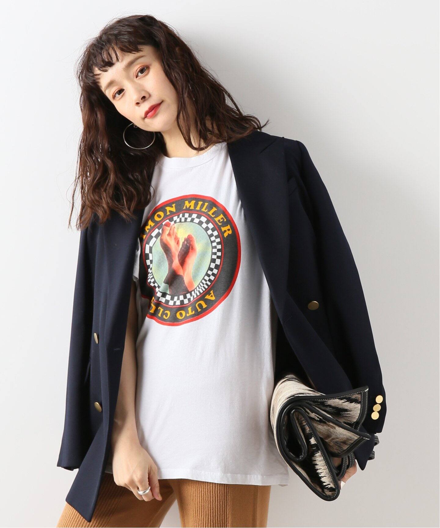 SIMON MILLER/サイモン ミラー】 MANIA GRAPHIC LOOSE TEE:Tシャツ SIMON MILLER/サイモン ミラー】 MANIA GRAPHIC LOOSE TEE:Tシャツ