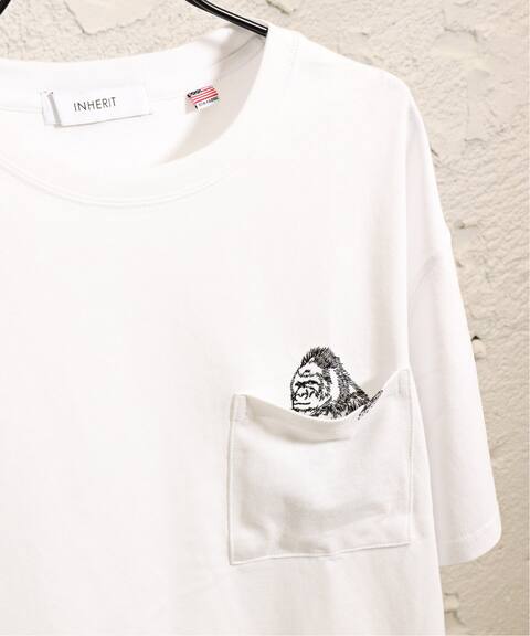 アニマルポケ刺繍tシャツ B C Stock ベーセーストック 公式のファッション通販 Baycrew S Store