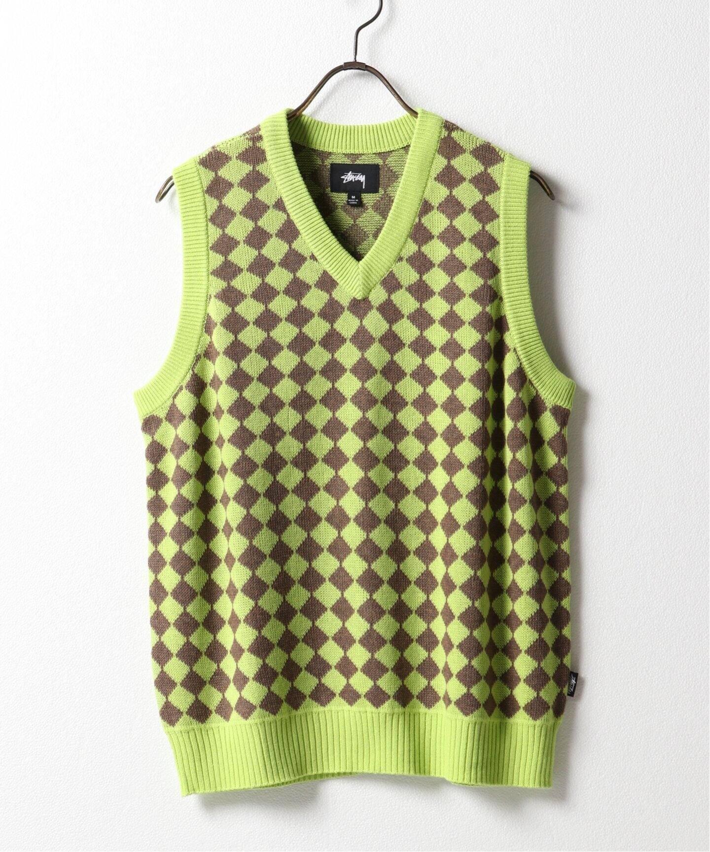 STUSSY / ステューシー】チェッカー柄メランジスウェットベスト STUSSY / ステューシー】チェッカー柄メランジスウェットベスト