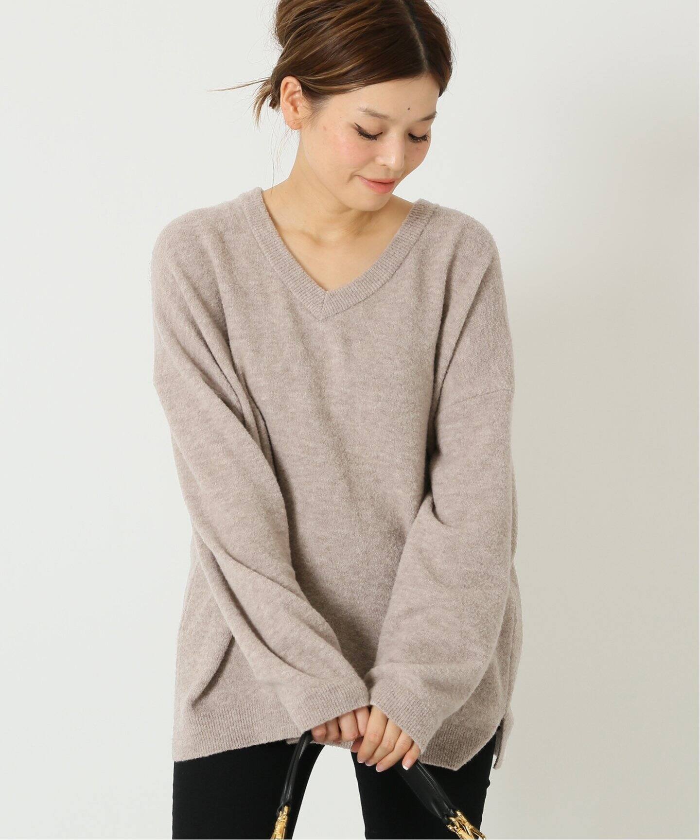 【美品】 ドゥーズィエムクラス シルクネップVネックプルオーバー Deuxieme Classe(ドゥーズィエムクラス)の「シルクネップ V