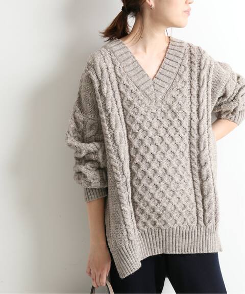 Alderney アルダニー Vネックケーブルニット Slobe Iena スローブ イエナ 公式のファッション通販 Baycrew S Store