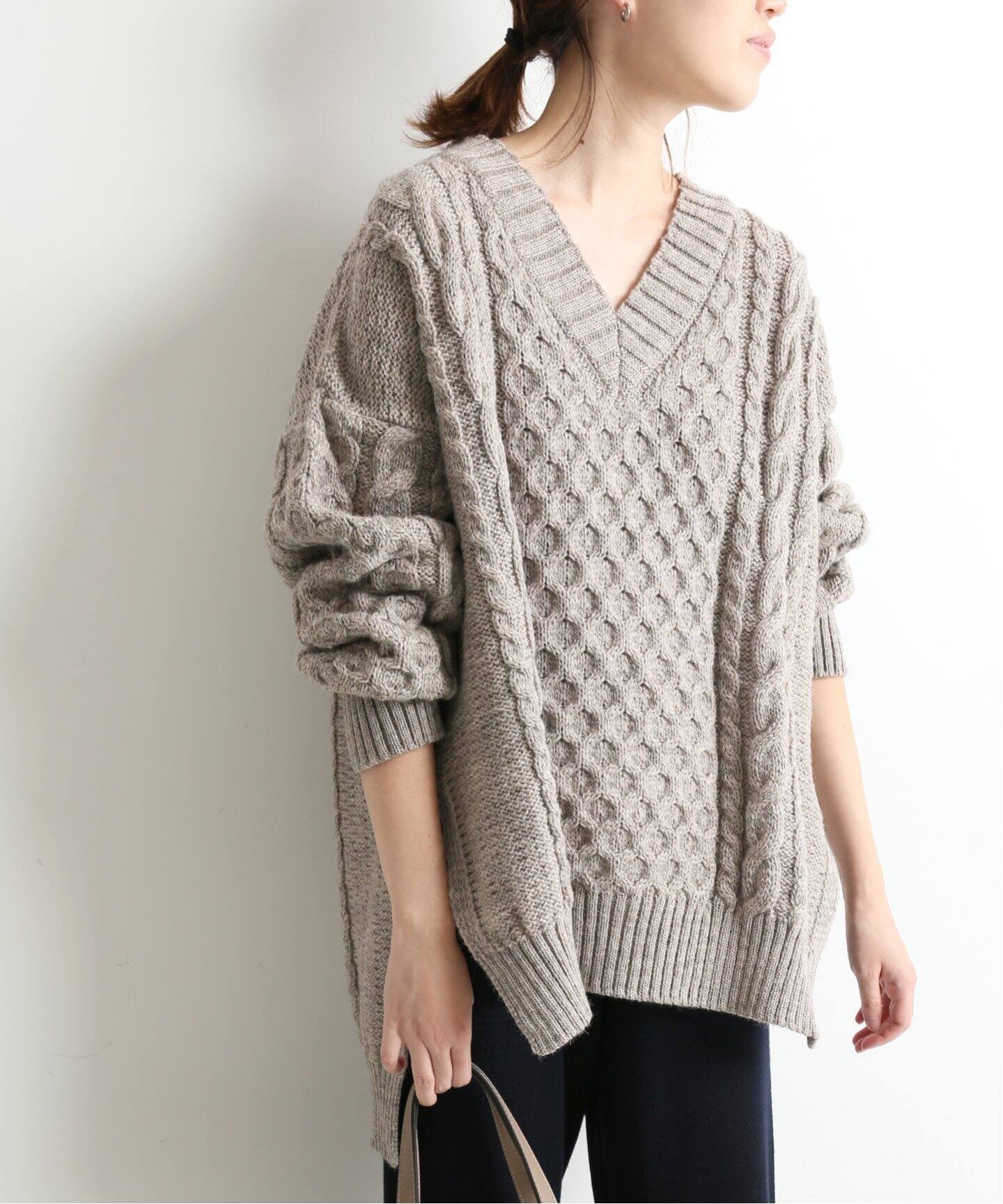 Alderney /アルダニー】Vネックケーブルニット◇|SLOBE IENA Alderney /アルダニー】Vネックケーブルニット◇|SLOBE IENA