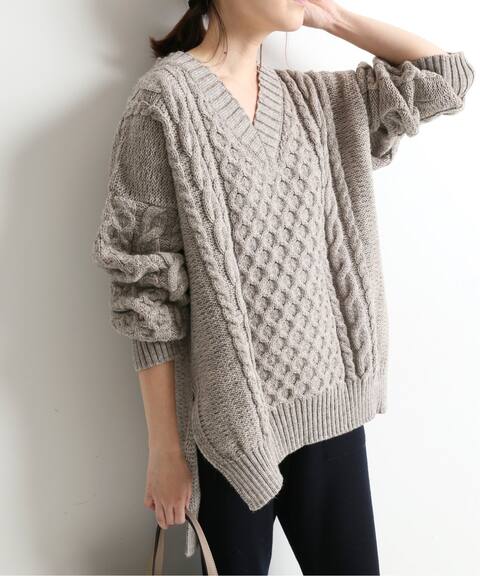 Alderney アルダニー Vネックケーブルニット Slobe Iena スローブ イエナ 公式のファッション通販 Baycrew S Store