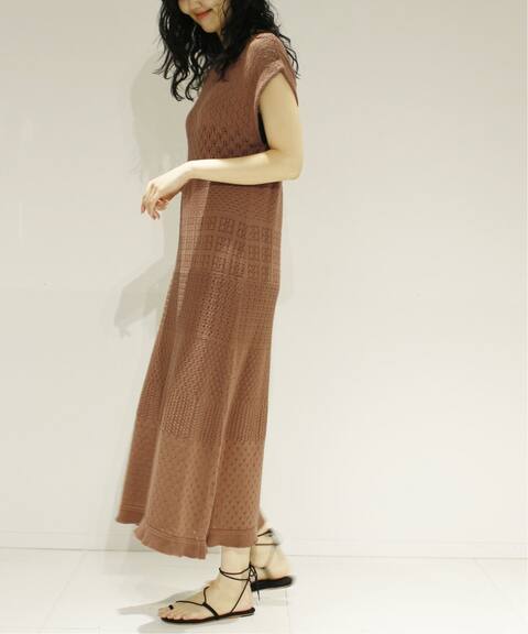 Iena La Boucle 透かし柄編みボーダーワンピース Iena イエナ 公式のファッション通販 Baycrew S Store