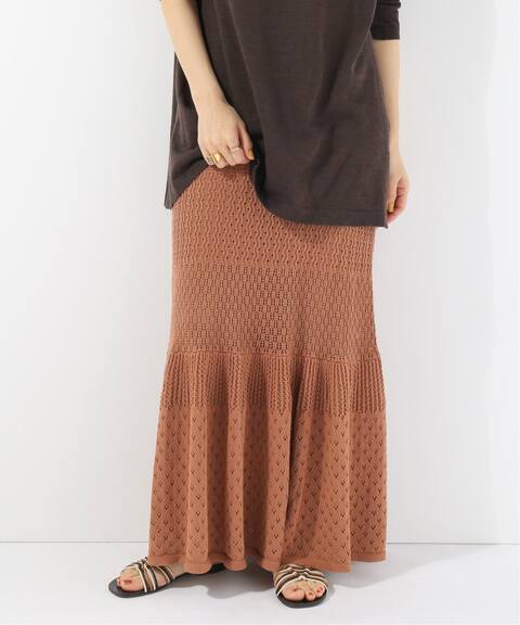 Iena La Boucle 透かし柄編みボーダーニットスカート Iena イエナ 公式のファッション通販 Baycrew S Store