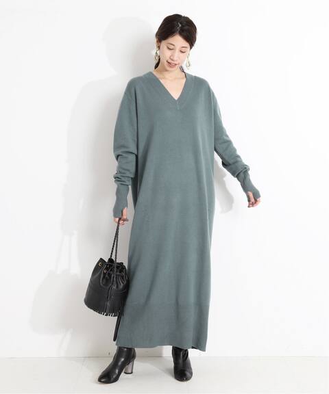 Picea ピセア Vネックロングニットワンピース Vermeil Par Iena ヴェルメイユ パー イエナ 公式のファッション通販 Baycrew S Store