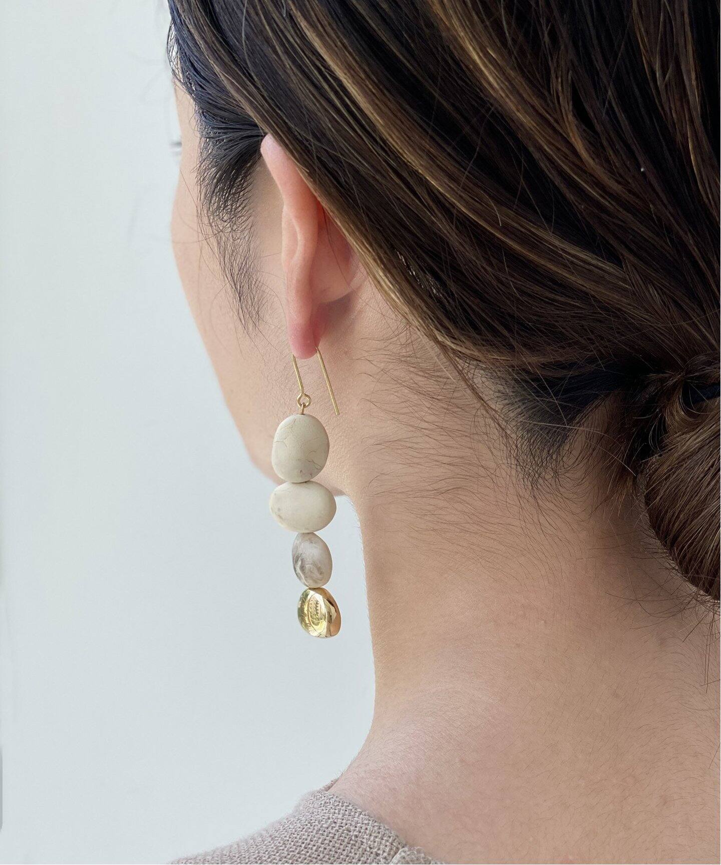 plage 美品 helena rohner ストーンピアス ゴールド ×クリア TOMORROWLAND｜helena rohner セラミックストーンピアス