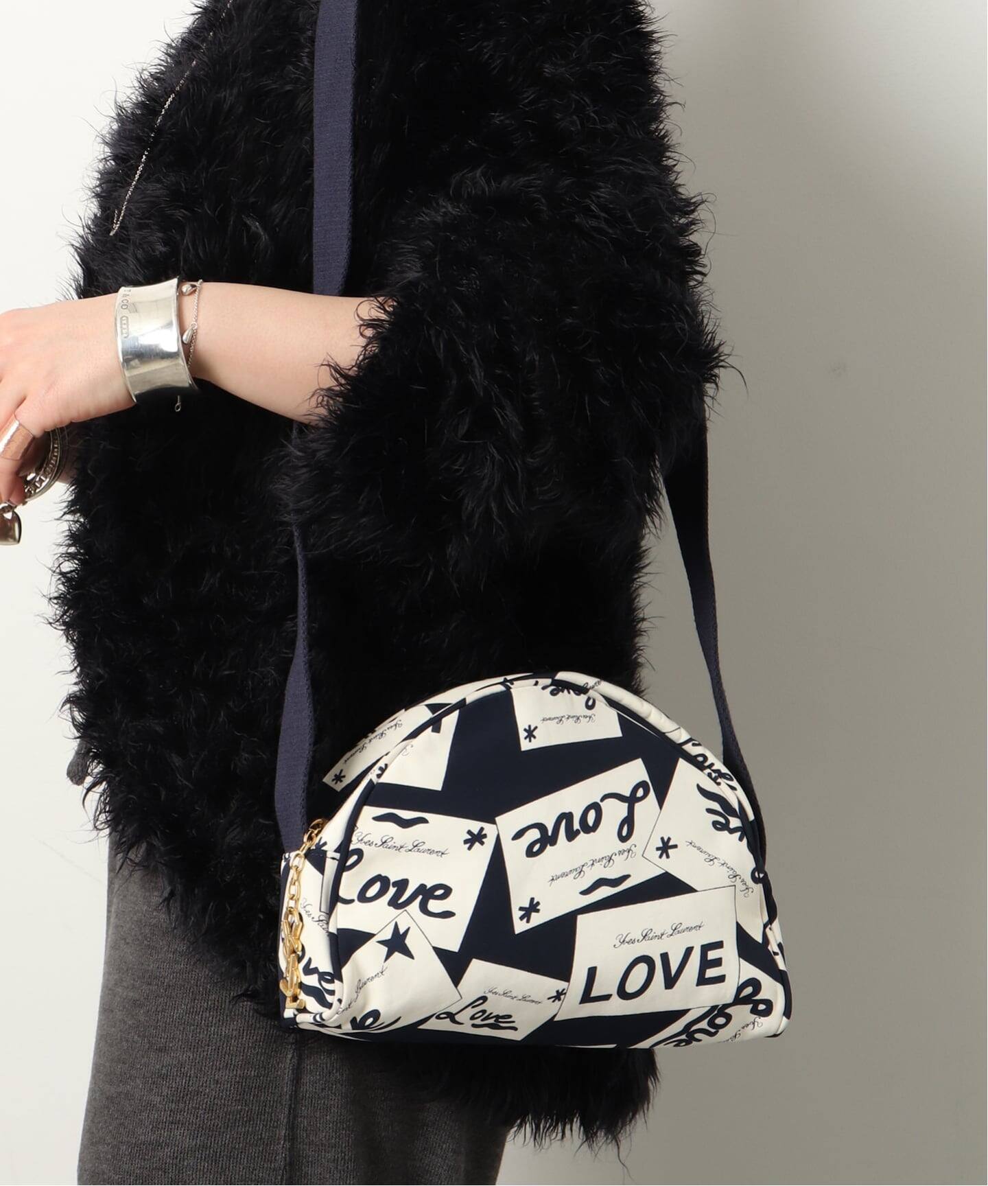 VINTAGE YSL/イヴ サンローラン】Love ショルダーバッグ（ショルダー