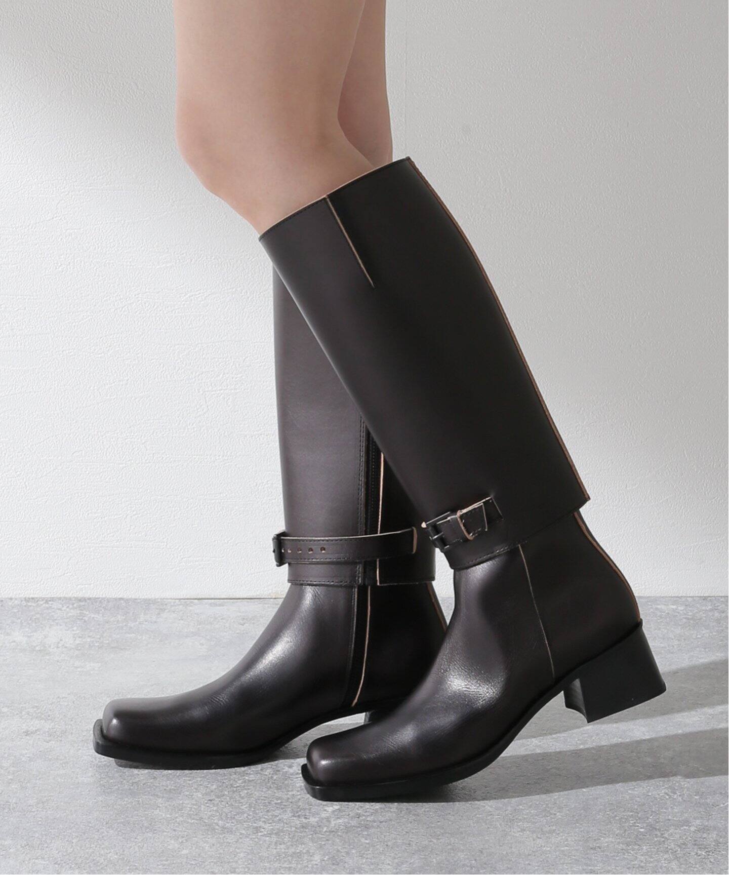 MAISON EUREKA/メゾン・エウレカ】CHUNKY SQUARE 2WAY JOCKEY BOOTS 