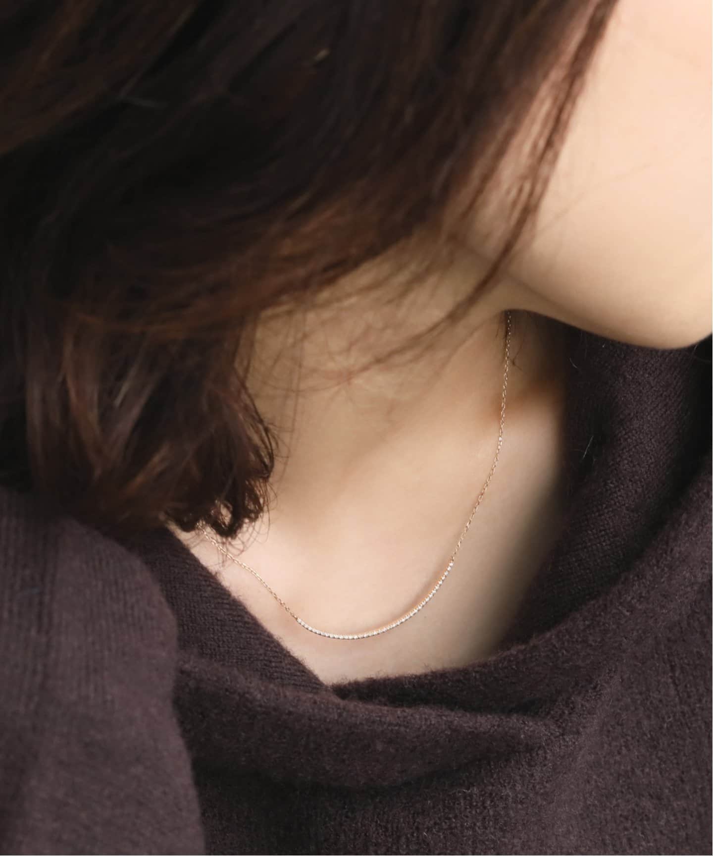 スリムダイヤラインネックレス K10（ネックレス）｜Lilas（リラ）の