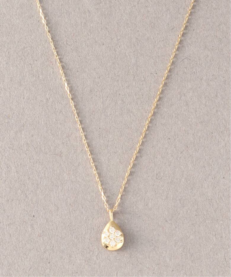 パヴェティアドロップモチーフネックレス K18（ネックレス）｜Lilas 