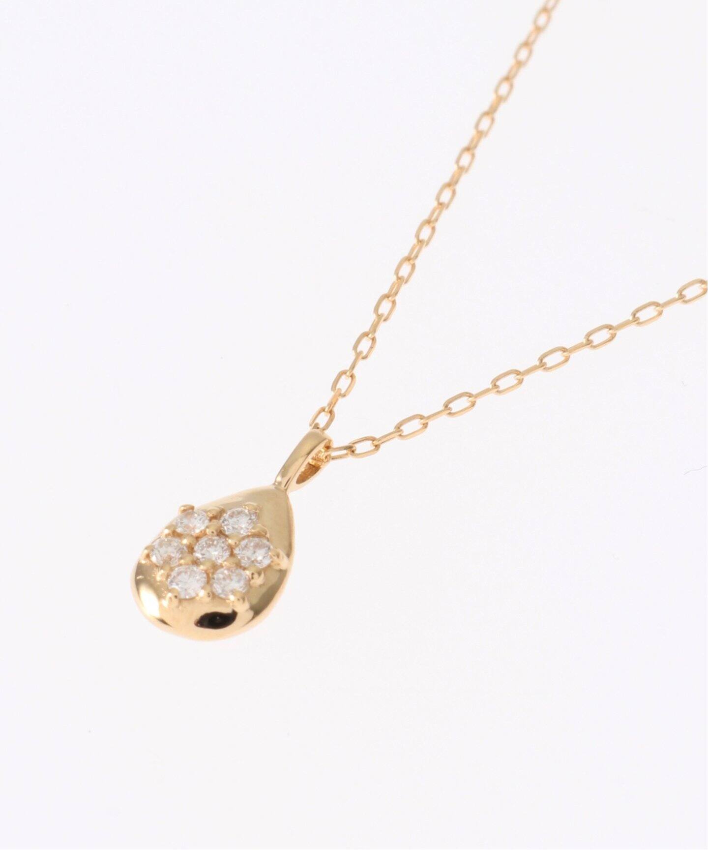 パヴェティアドロップモチーフネックレス K18（ネックレス）｜Lilas 
