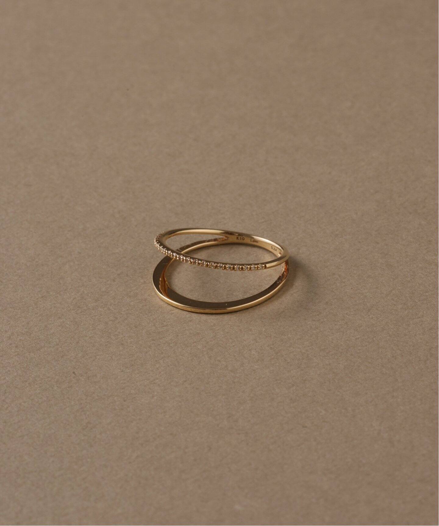 ダイヤハーフエタニティダブルリング K10（リング）｜Lilas（リラ）の  