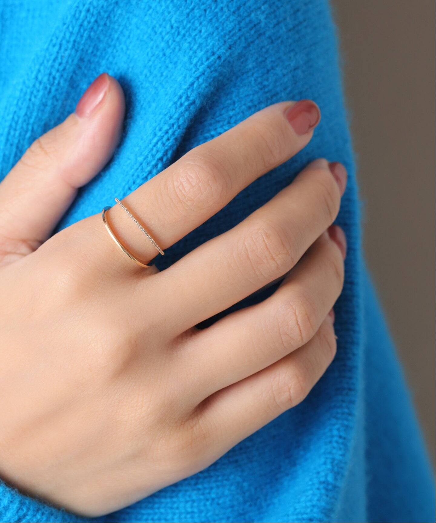 ダイヤハーフエタニティダブルリング K10（リング）｜Lilas（リラ）の  