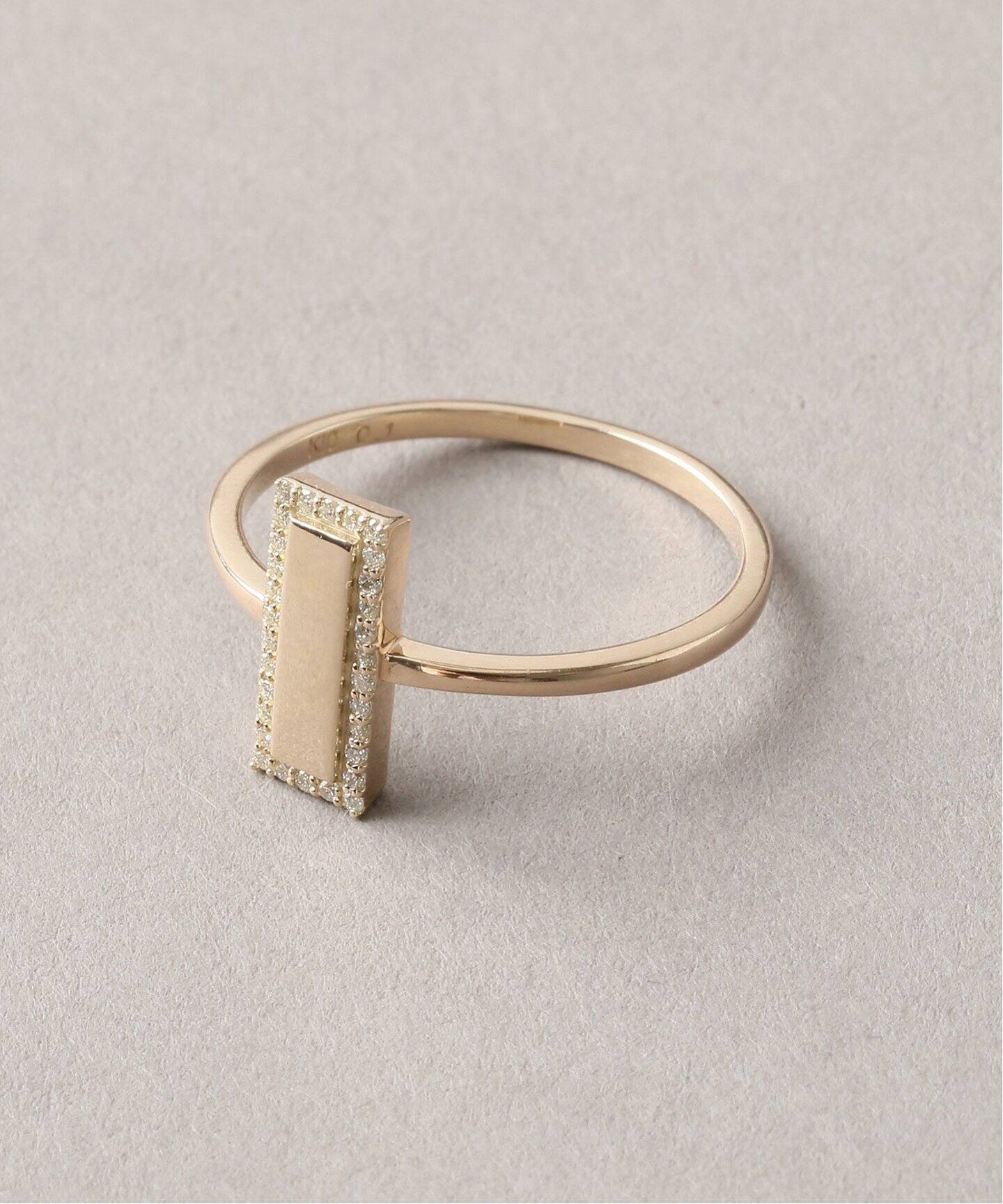 鏡面スクエアラインダイヤリング K10（リング）｜Lilas（リラ）の通販  