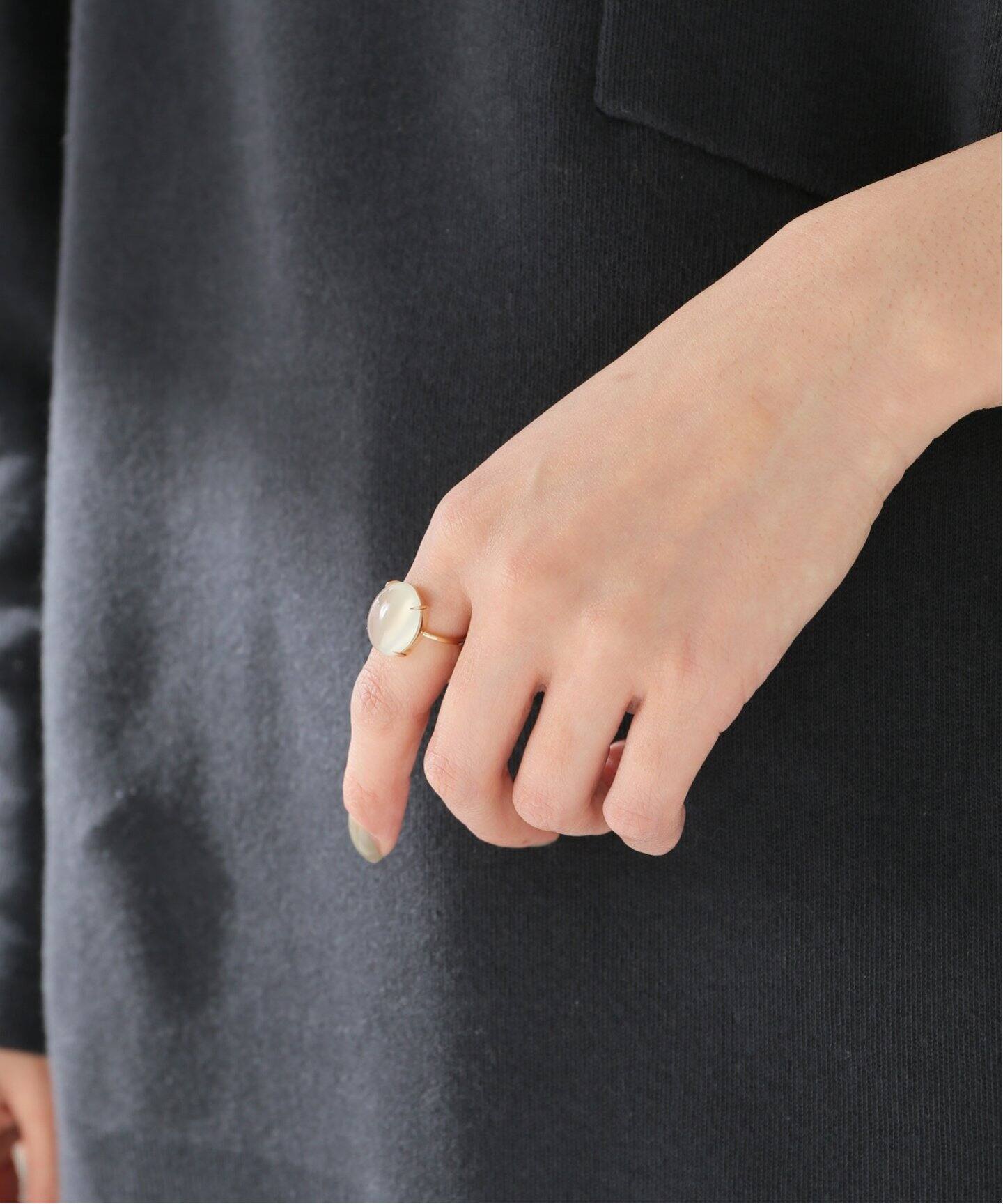 ムーンストーンカボションリング K10（リング）｜Lilas（リラ）の通販  