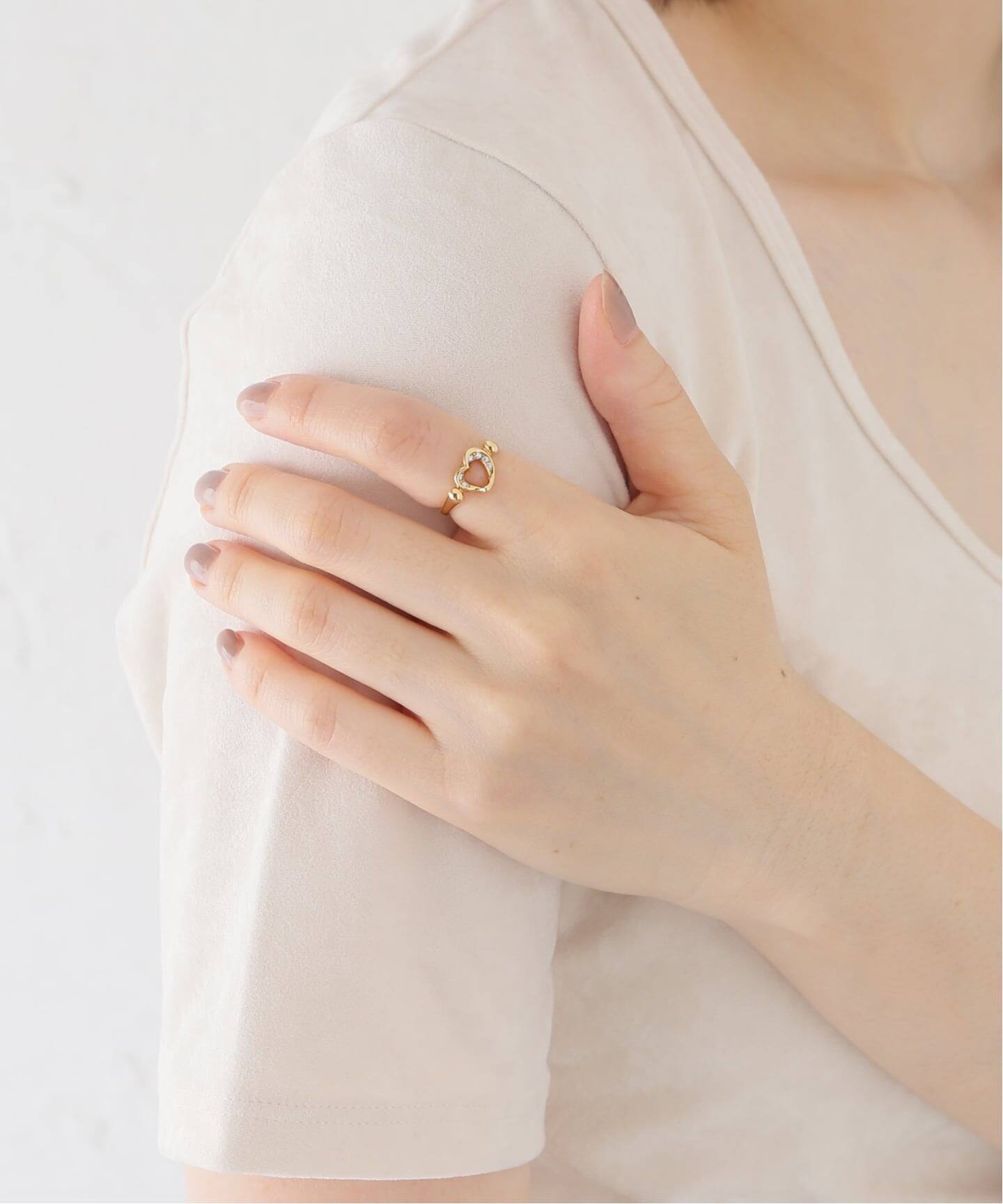 VINTAGE TIFFANY&Co./ティファニー】K18・diamond Open heart