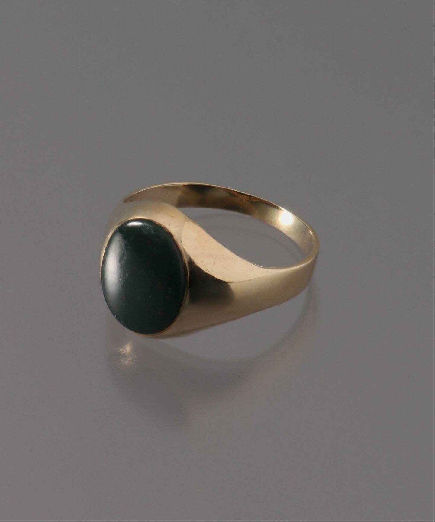 VINTAGE UK SIGNET シグネットリング / 9K GOLD BLODD STONE RING