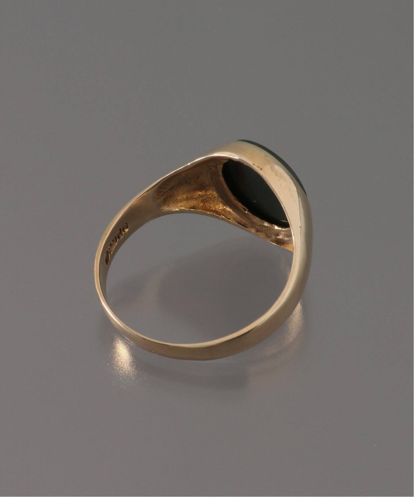 VINTAGE UK SIGNET シグネットリング / 9K GOLD BLODD STONE RING