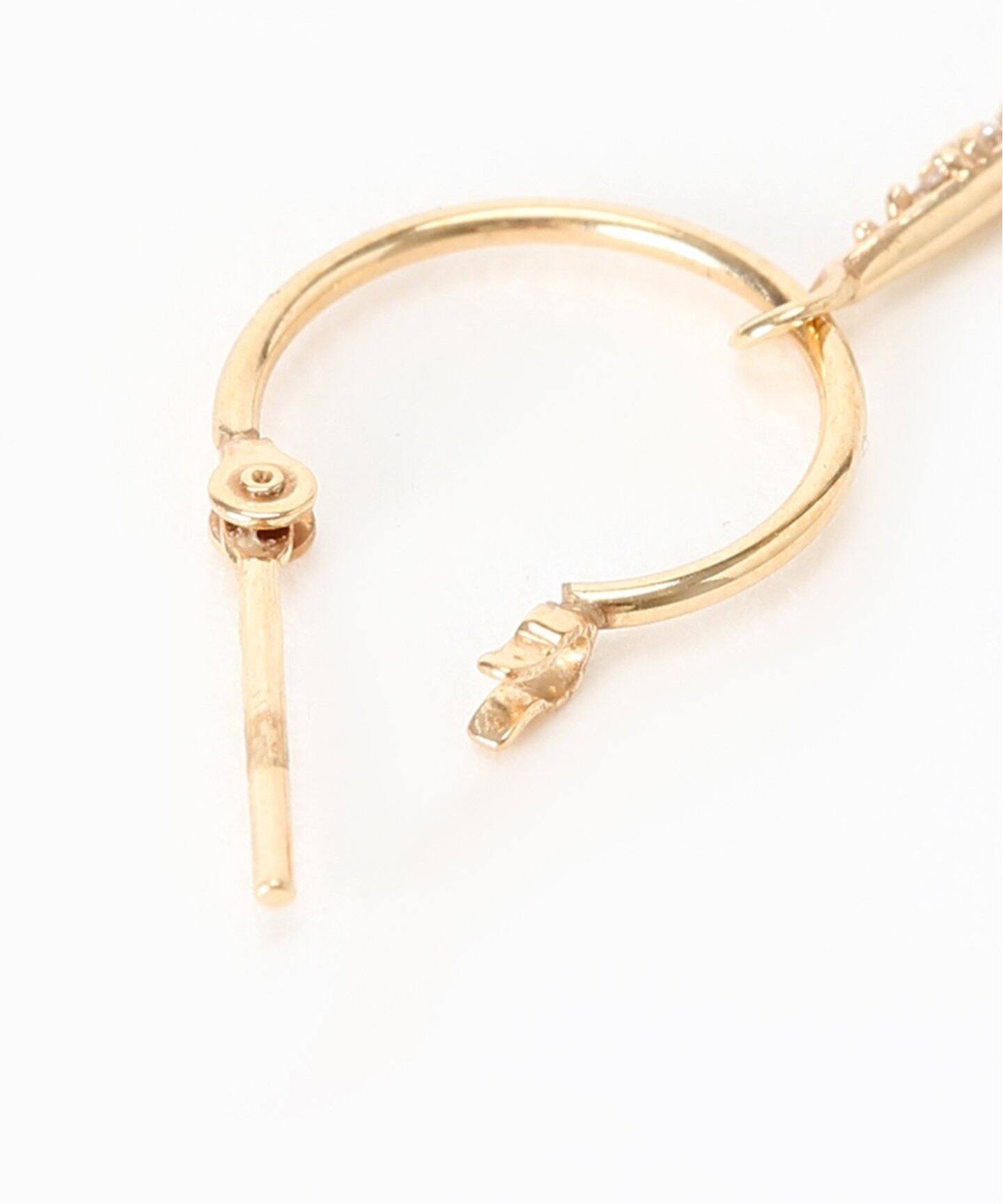 バケットラインダイヤフープピアス K10（ピアス（両耳用））｜Lilas 