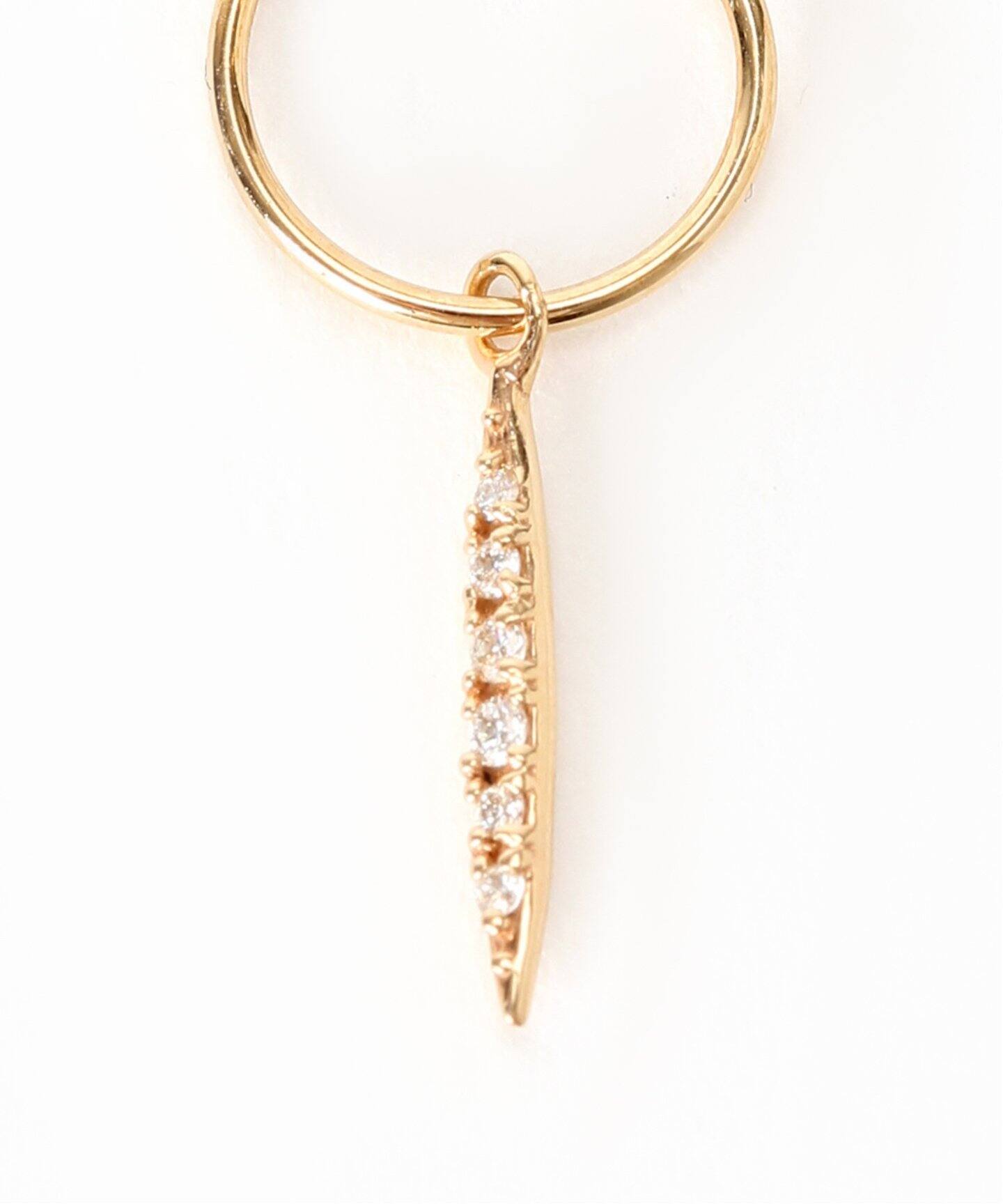 バケットラインダイヤフープピアス K10（ピアス（両耳用））｜Lilas 
