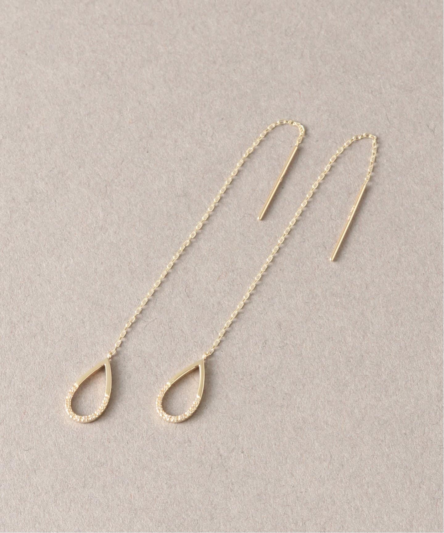 シズクハーフダイヤアメリカンピアス K10（ピアス（両耳用））｜Lilas