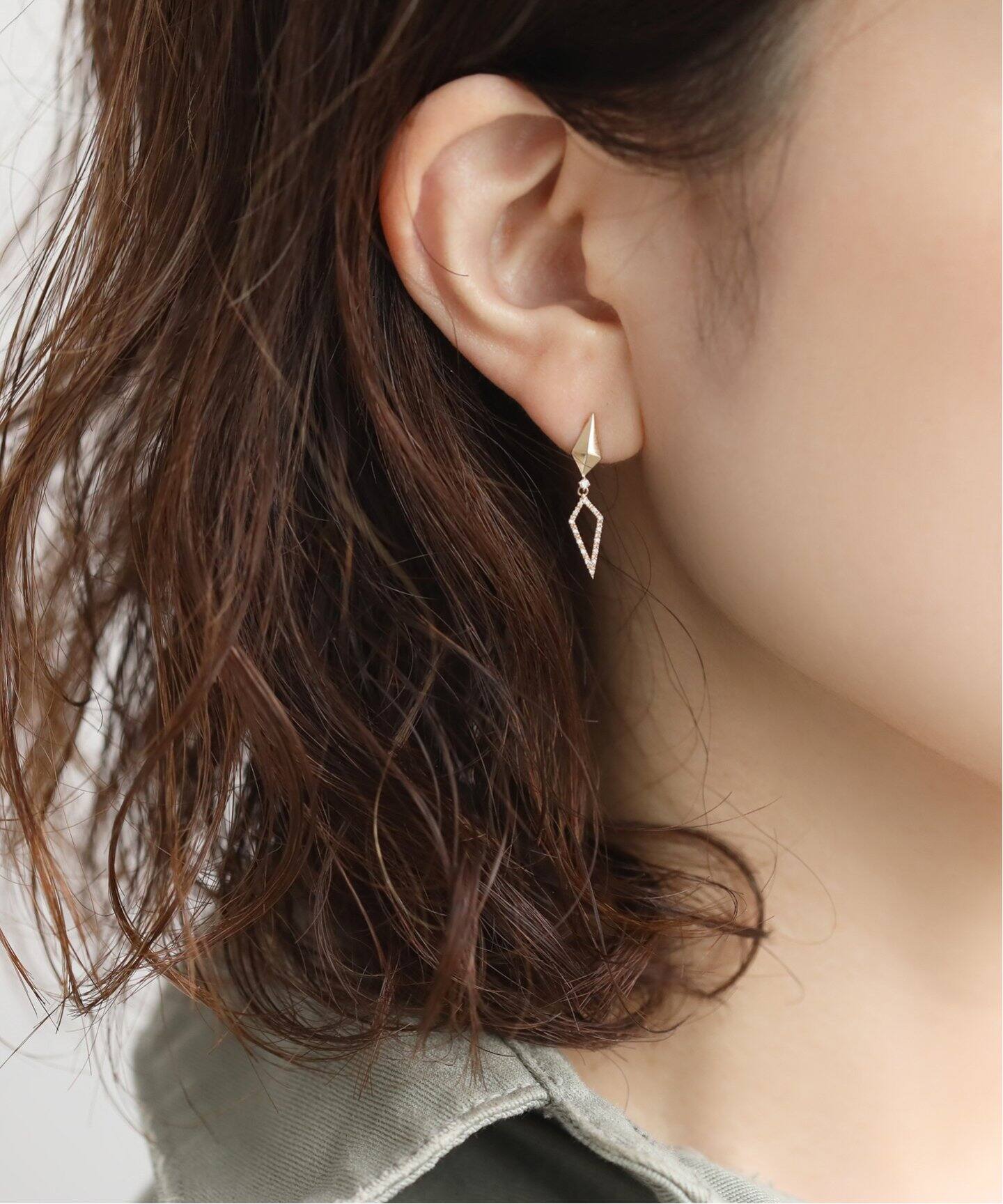 コンパスダイヤピアス K10（ピアス（両耳用））｜Lilas（リラ）の通販 