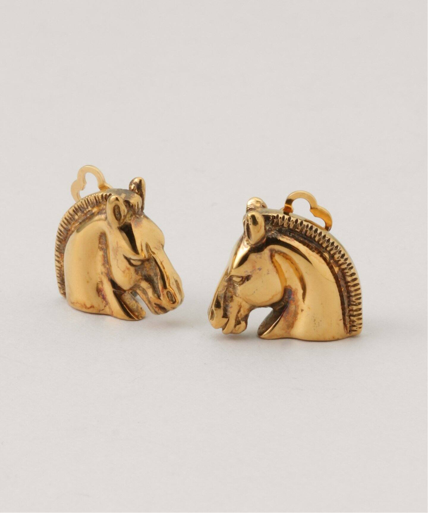 VINTAGE HERMES/エルメス】Cheval Earring(両耳)（イヤリング  