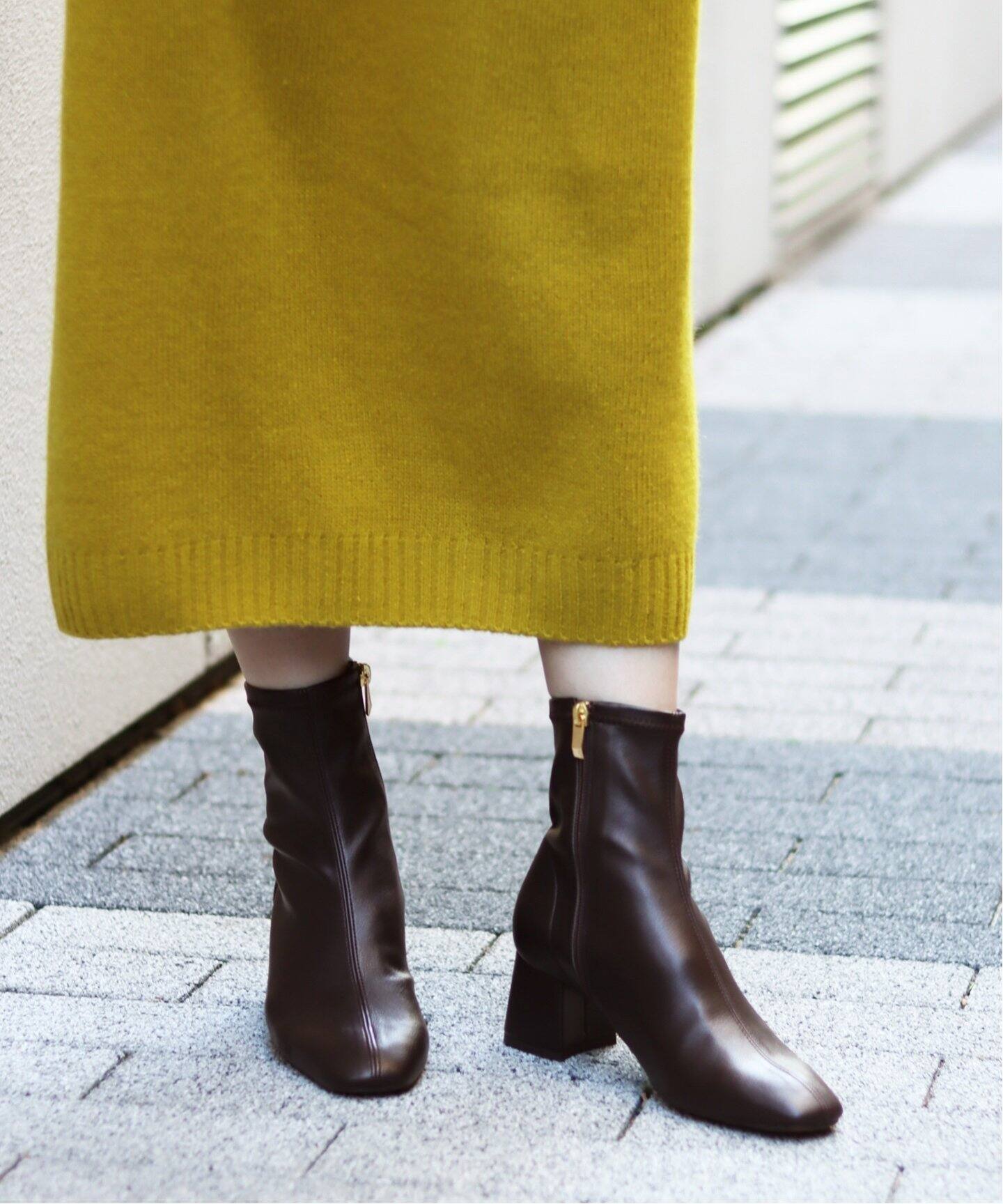 GRISE 5.5cmスクエアショートブーツ◇（ブーティ・ショートブーツ  