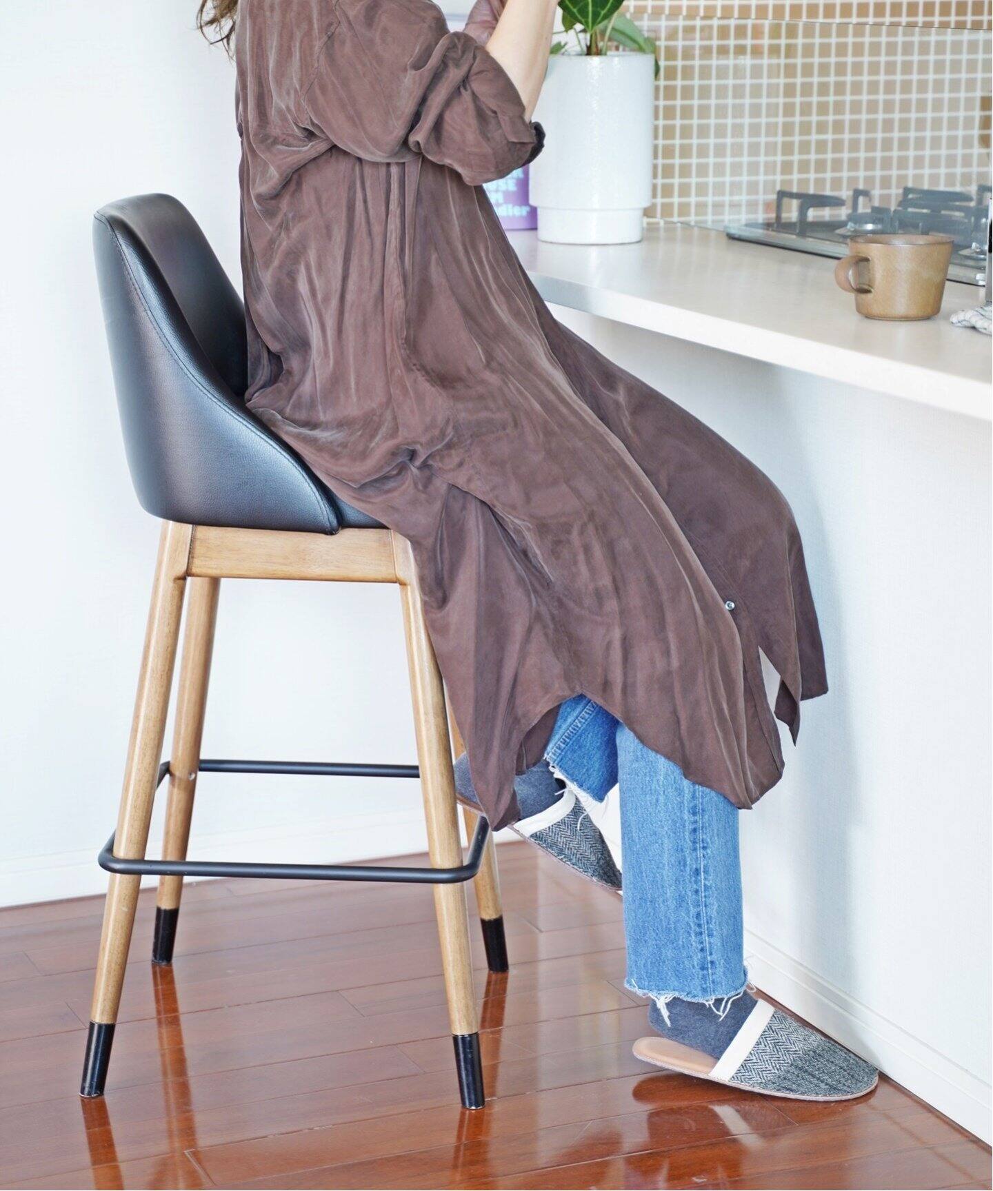 中型商品》BOWERY HIGH CHAIR BK バワリーハイチェア（チェア 