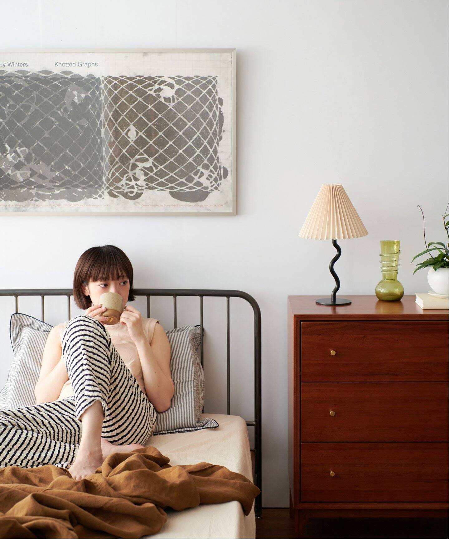 大型商品》SENS BED LIGHT BROWN Q サンクベッド ライトブラウン  