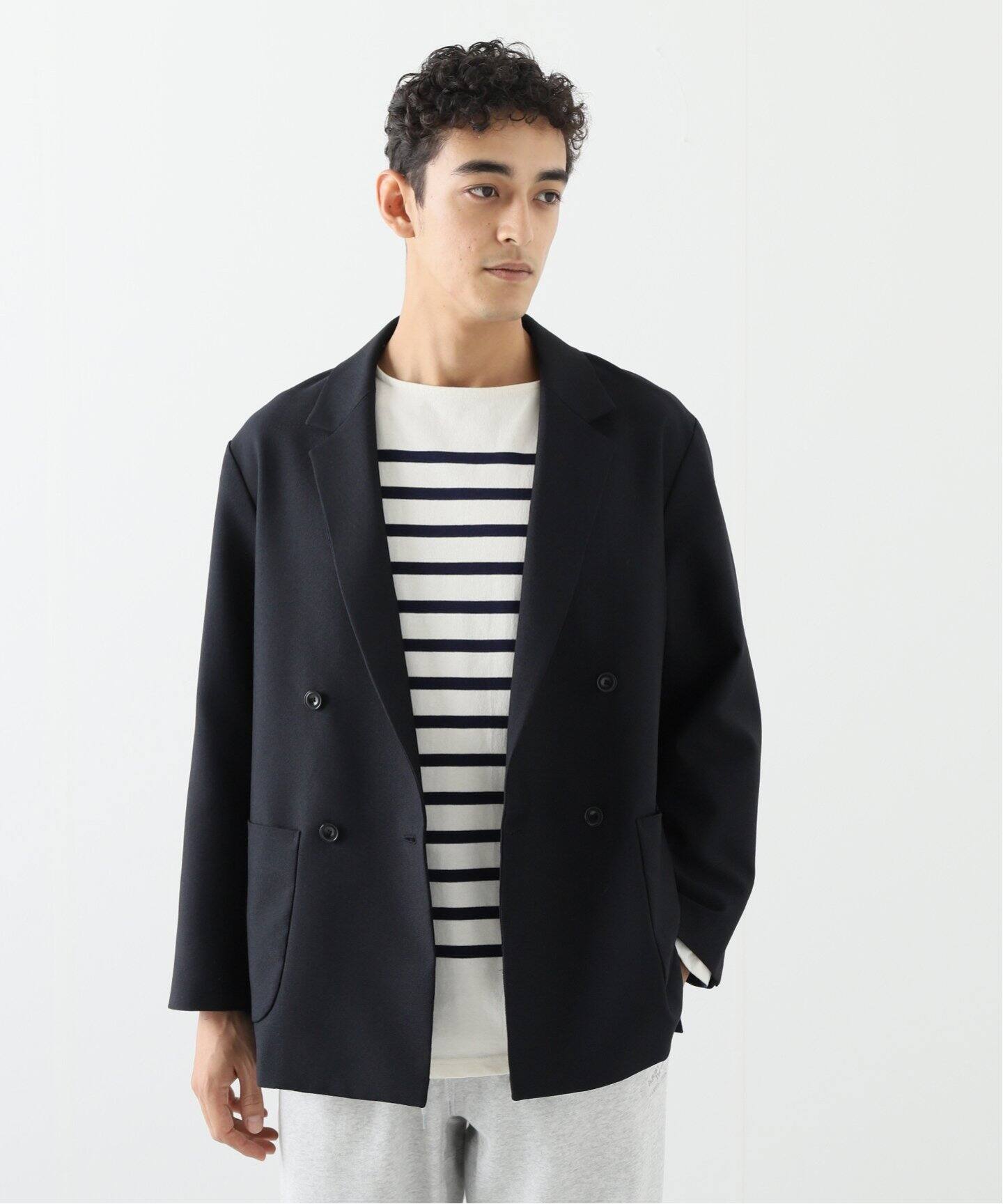 オーバーサイズ WOOL ダブルジャケット（テーラードジャケット 