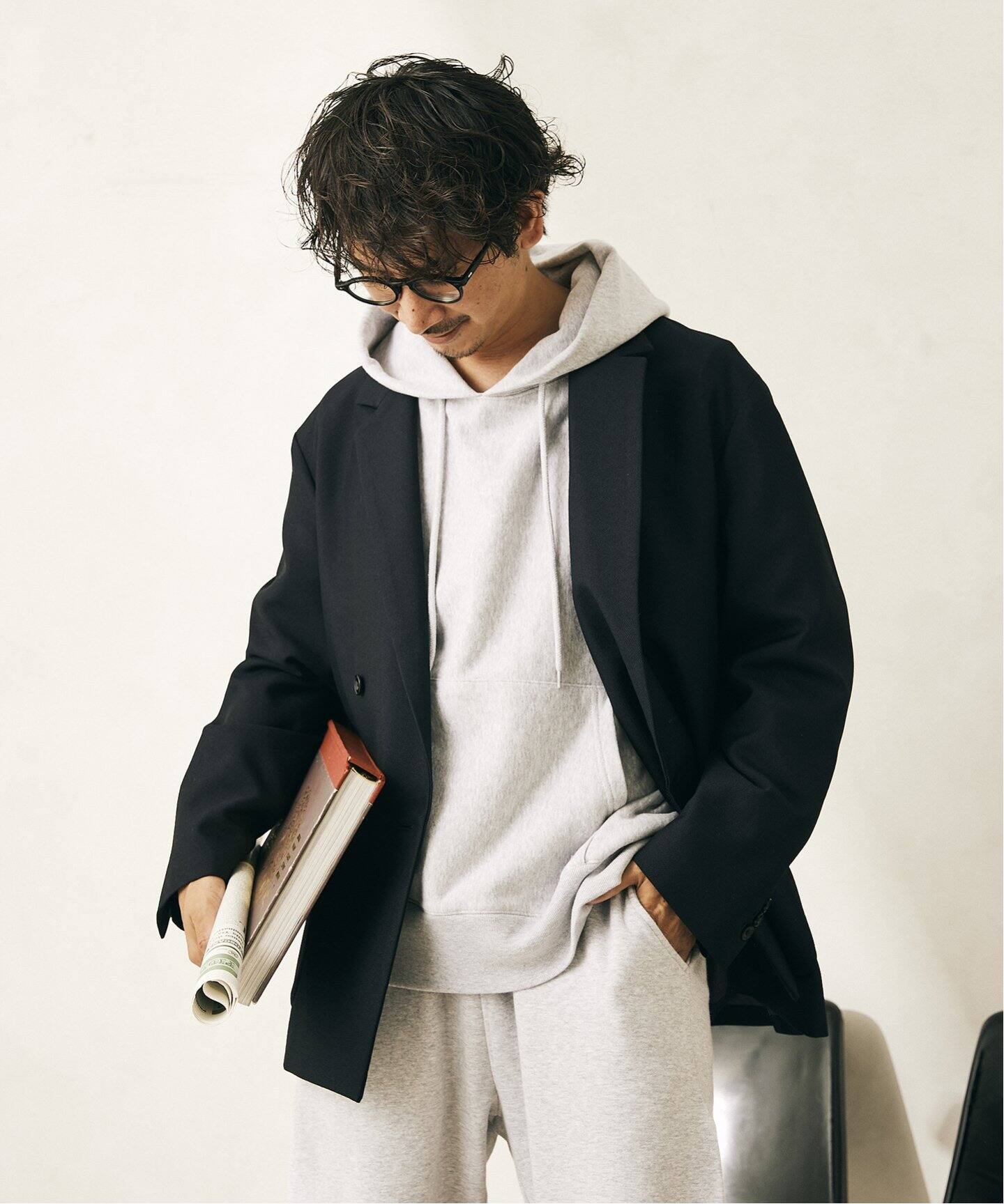 オーバーサイズ WOOL ダブルジャケット（テーラードジャケット 