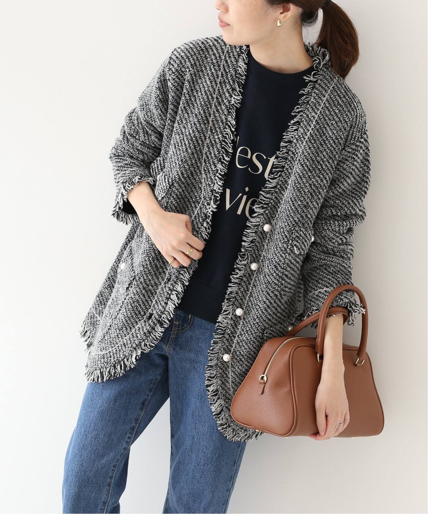 【未使用タグ付】 スローブイエナ ノーカラー ブルゾン ジャケット M SALE】何年も使えるアウターをお得にゲット！｜SLOBE IENA