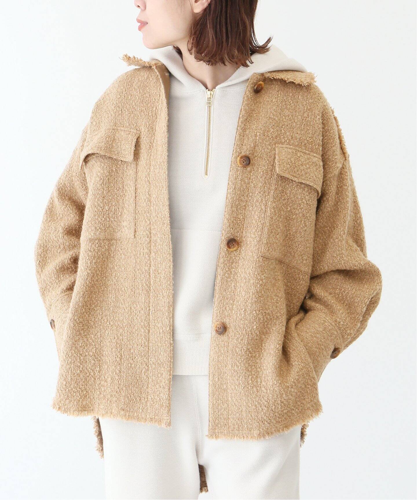 ロービングウールツイードブルゾン◇（その他ブルゾン／アウター  