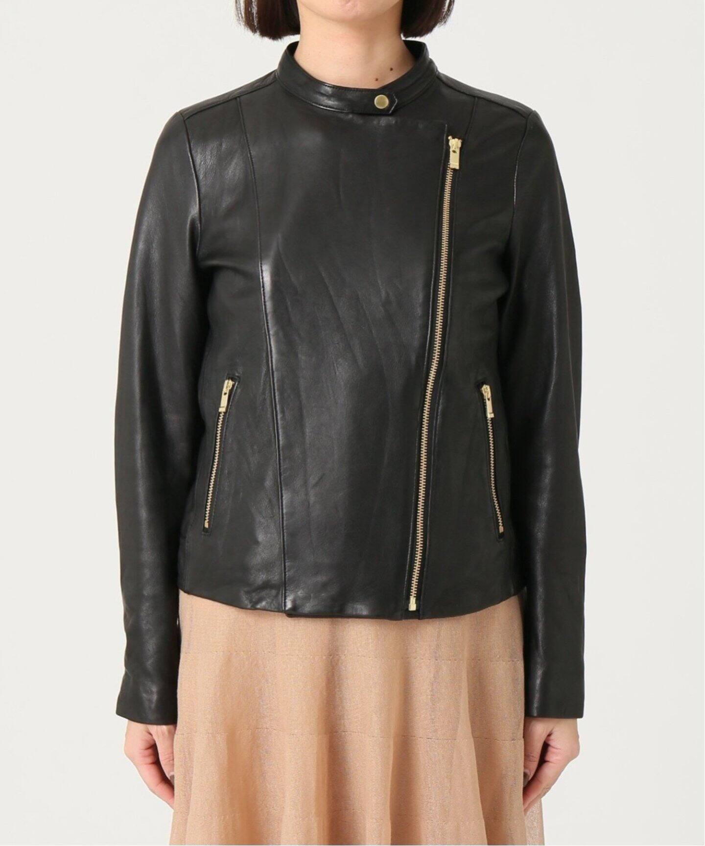 追加2》ソフトラムレザーライダースブルゾン◇（レザージャケット  