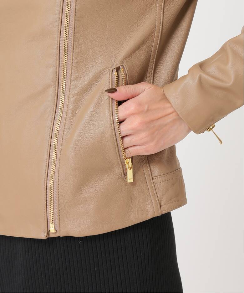 追加3》ソフトラムレザーライダースブルゾン◇（レザージャケット  