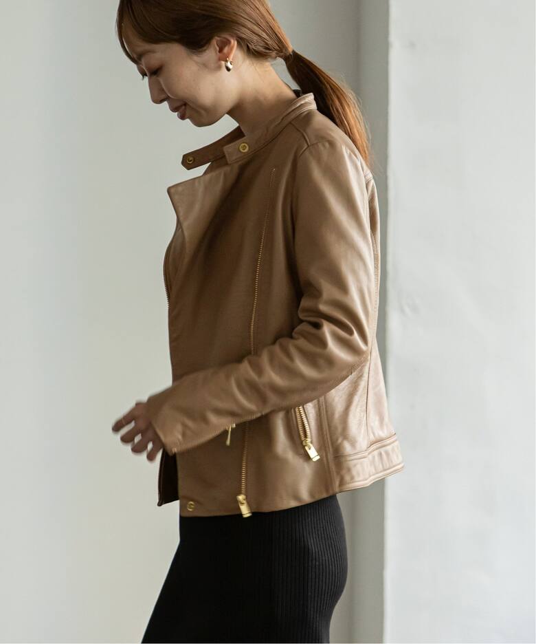 追加3》ソフトラムレザーライダースブルゾン◇（レザージャケット  