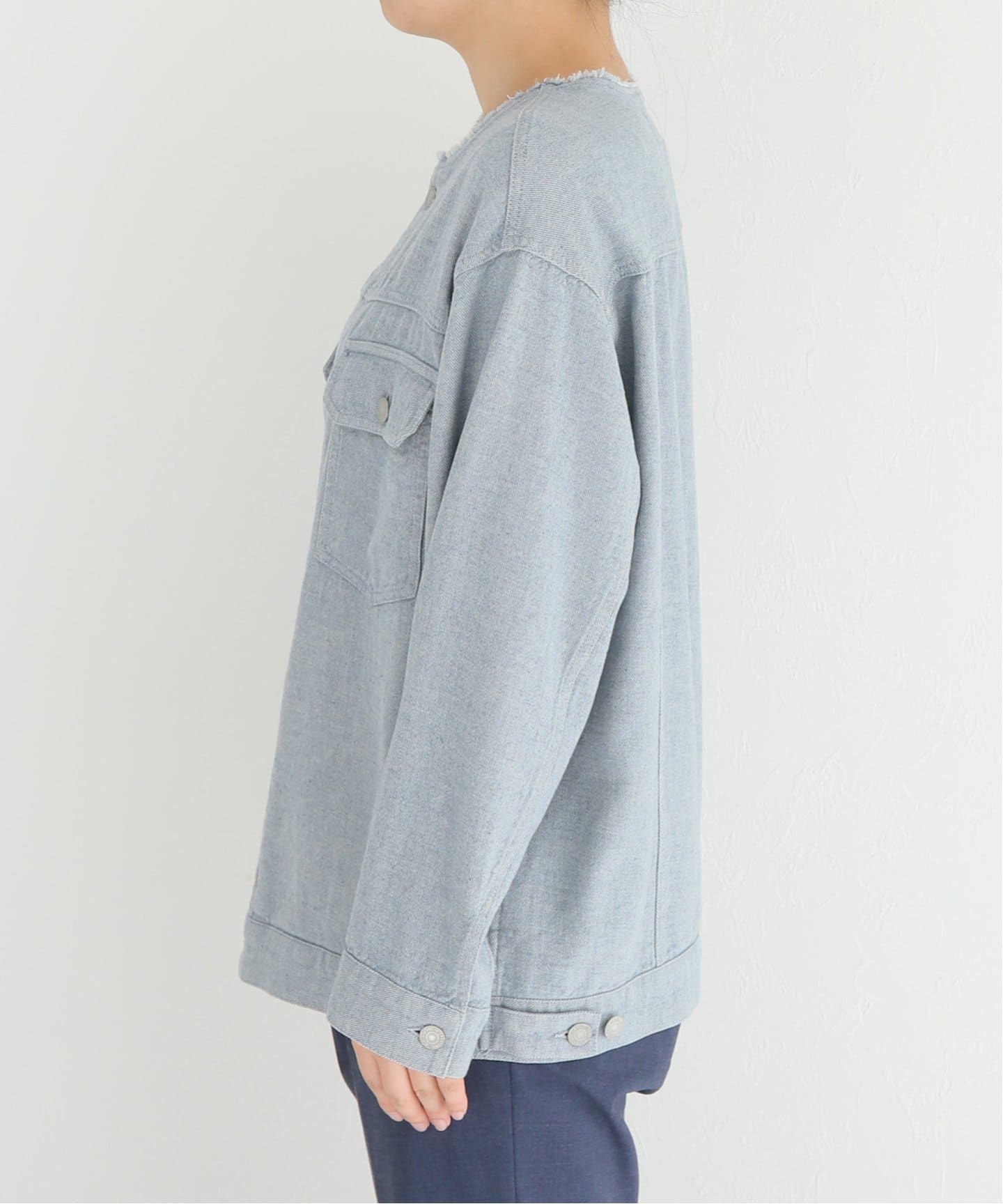 リサイクルデニムノーカラージャケット◇|JOURNAL STANDARD relume リサイクルデニムノーカラージャケット◇|JOURNAL STANDARD relume