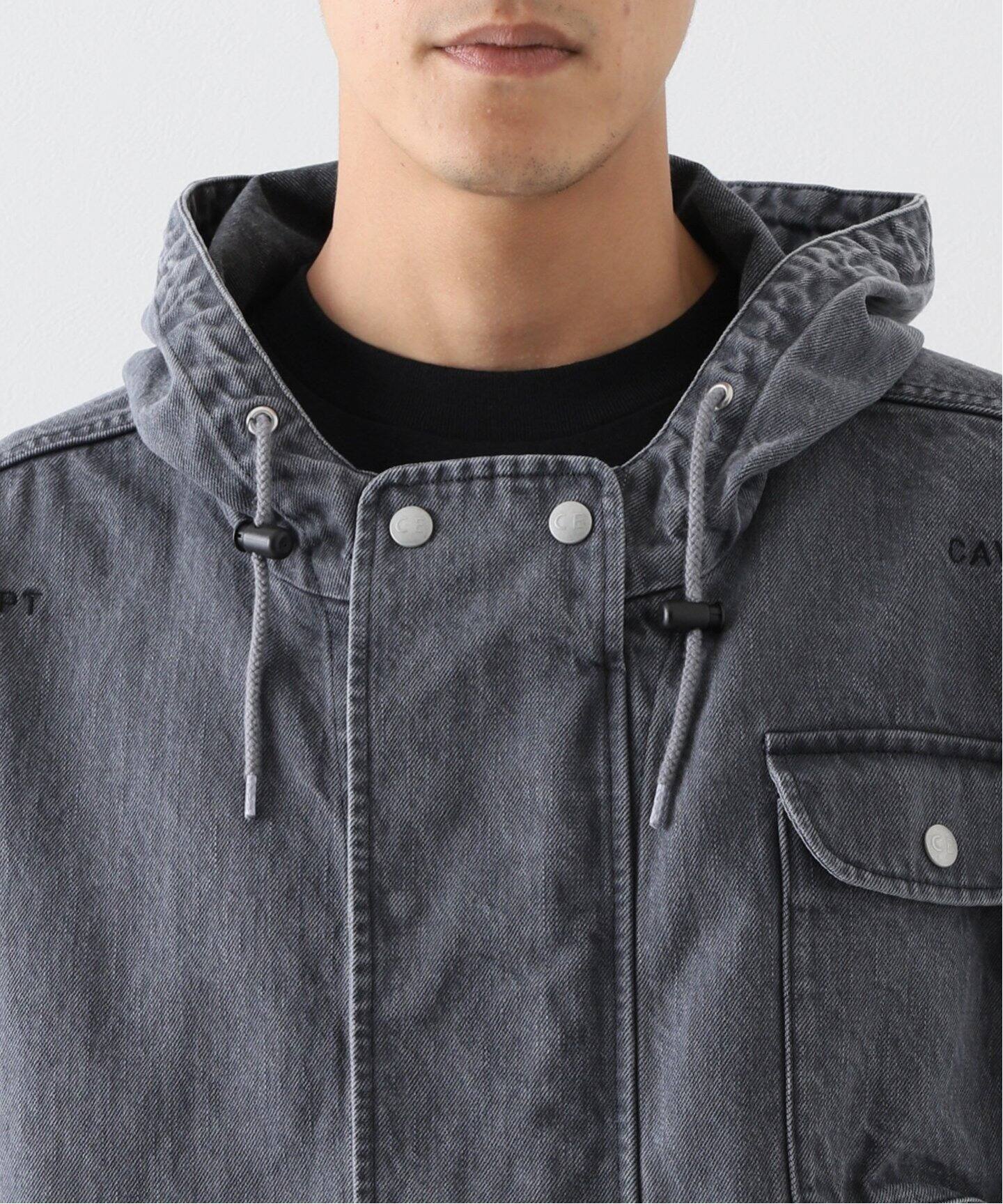 c.e cavempt Black denim zip parka サイズL