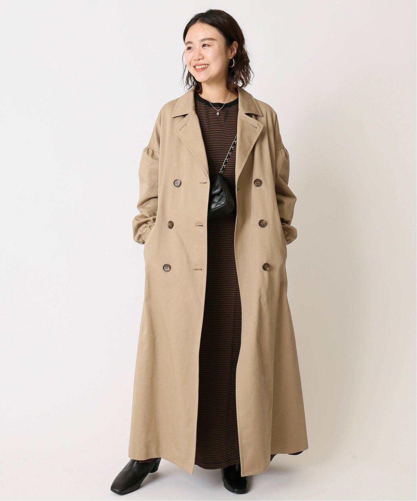 ギャザースリーブトレンチコート◇（トレンチコート）｜U by  